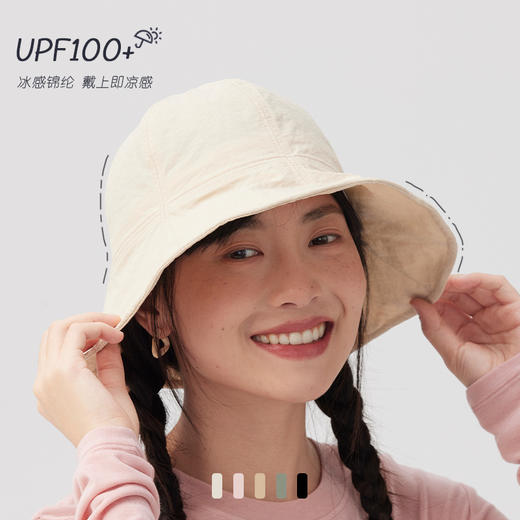 UPF100+ 清凉豆绿~男女同款防晒帽圆顶渔夫帽透气遮阳帽百搭太阳帽夏新款 商品图1