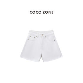 COCO ZONE 刘一一 夏季毛边牛仔短裤宽松显瘦直筒A字裤CC2B0953