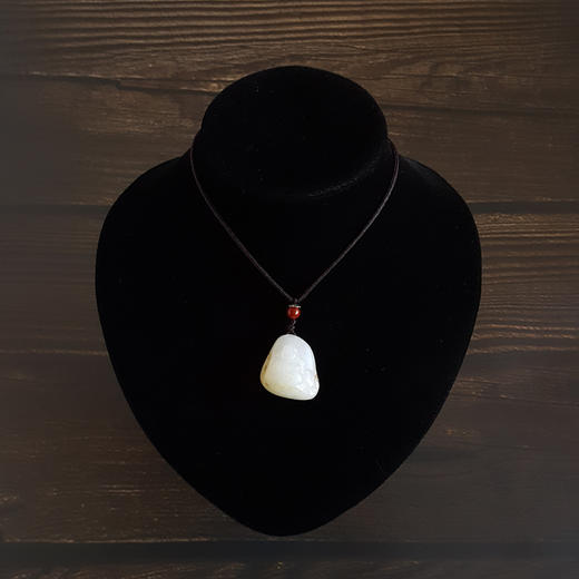 【天然正品】天然和田玉新疆真皮真籽料雕弥勒佛造型挂坠项链 040122XY01+ 商品图6