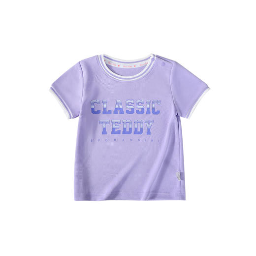 【凉感速干短袖】【90-140】【精典泰迪】女童短袖T恤透气网眼T恤 商品图7