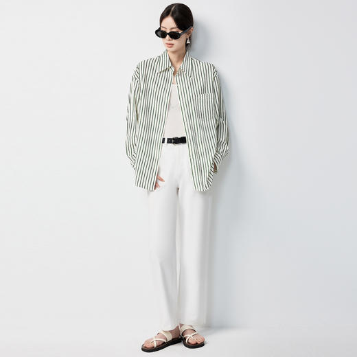 【多色可选&简约条纹】罗蒙女士长袖衬衫商务休闲大众日常衬衣女 商品图6