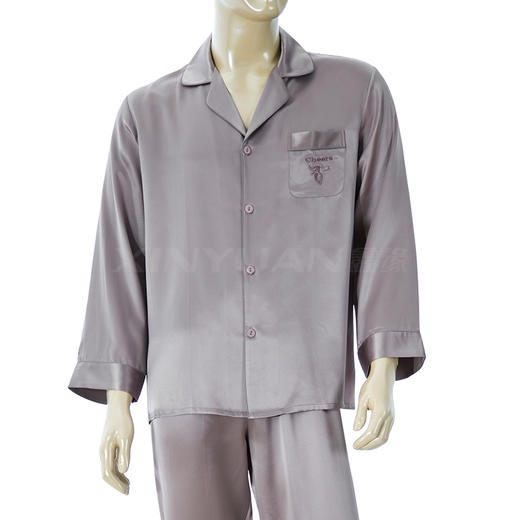 鑫缘 真丝男长袖睡衣套 HD4003 商品图5