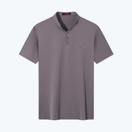 【特价】柒牌男士短袖polo衫2024夏季新款时尚休闲中国风盘扣立领体恤上衣	126T71100 商品图4