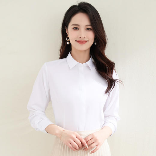 【含莫代尔】罗蒙女士长袖衬衫多色可算简约商务职场通勤衬衫开衫女 商品图14