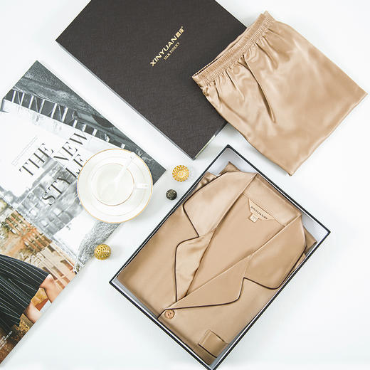 鑫缘 真丝男长袖睡衣套 HD4003 商品图6