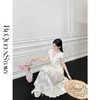 BeQueenStory【月光露易丝】高级感重工立体绣花法式V领收腰连衣裙 商品缩略图3