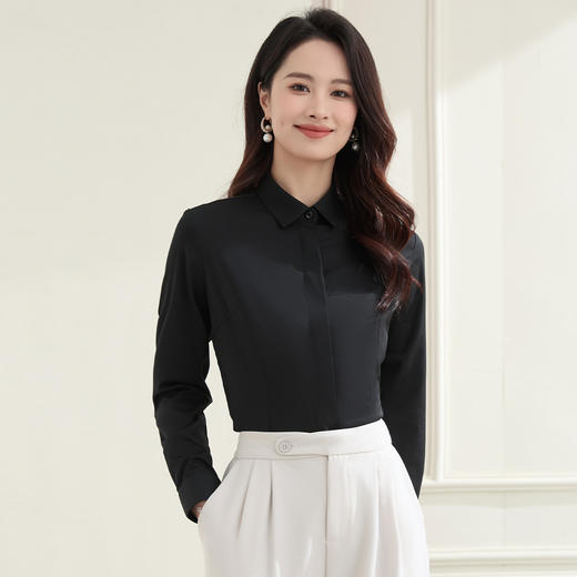 【含莫代尔】罗蒙女士长袖衬衫多色可算简约商务职场通勤衬衫开衫女 商品图13
