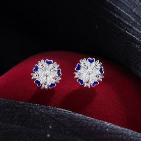 子佩集S990银【蕊卿】耳钉【YCED002】纯银花丝珐琅彩2405