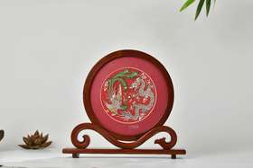 古蜀锦座屏-龙凤呈祥