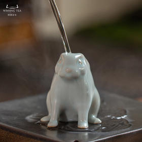 问鼎汝瓷天青癸卯唐白兔茶宠