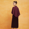 PF8F9斯尔丽24新款商场同款设计感浪漫披肩不规则摆改良旗袍版连衣裙 商品缩略图1