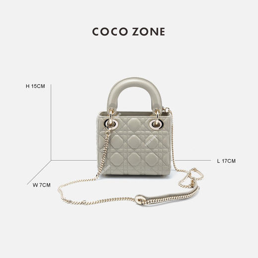 COCO ZONE 时尚高级感菱格手提可拆卸链条斜挎包CC2B1012 商品图1