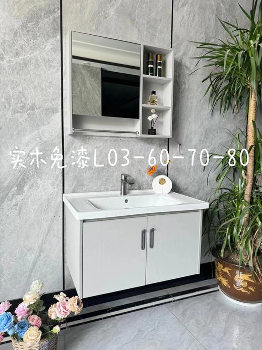浴室柜 L03-80 配808陶瓷盆 三包装 商品图0