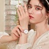 罗宾尼（LOBINNI） 【情人节礼物送女友】手表女士机械表小绿表镶钻简约时尚气质女表防水2016L 【优雅气质】红金壳白面玫针钢带 商品缩略图5