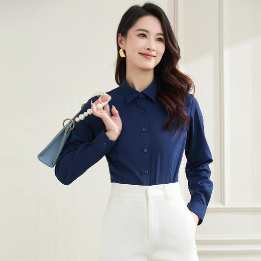 【防油防水防污】罗蒙女士长袖衬衫简约舒适商务通勤百搭衬衫衬衣女 商品图14