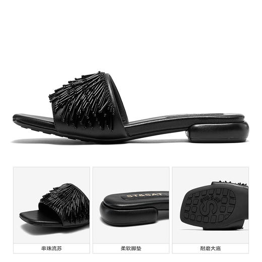 星期六时髦闪烁流苏粗跟凉拖SSC2110322 商品图10
