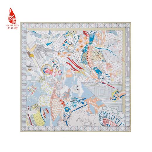 SAINTJOY/上久楷真丝方巾 双面印花真丝方巾  浪漫音符 FJS24022 商品图10