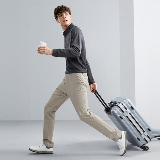 【含羊毛/5A抗菌2A防螨】柒牌男士长袖polo衫商务休闲无缝翻领T恤125T70170 商品图3