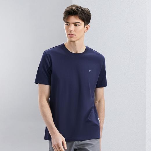 【速干】柒牌短袖T恤男2024夏季新款时尚休闲纯棉新疆棉圆领上衣	126T71740 商品图1