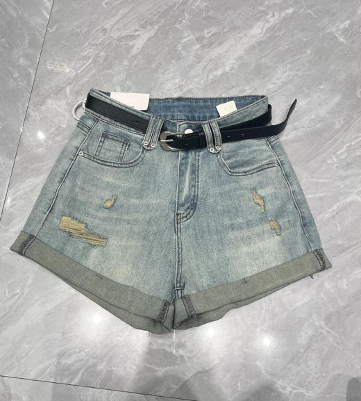 【门店同款】ENJOY夏季磨破卷边弹力短裤 157901907 商品图2