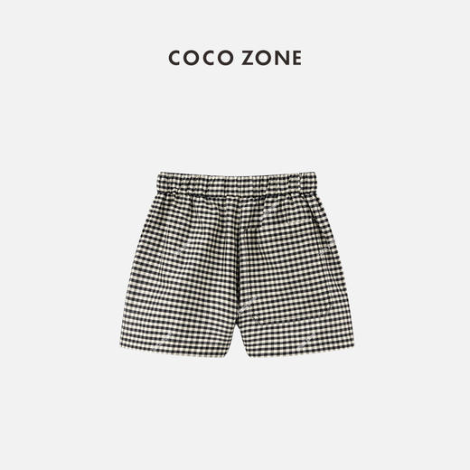 COCO ZONE"格短”夏季松紧腰小格子短裤百搭休闲撞色裤子CC1B0692 商品图1