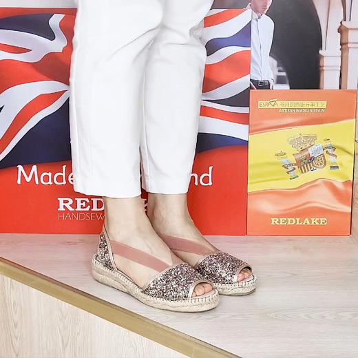 西班牙原产手工制作时尚轻便超舒适女款草编鞋 255GL-裸粉色 商品图9