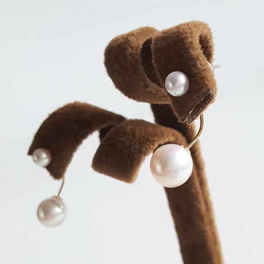 【天然正品】约7.8MM天然近无暇珍珠AU750玫瑰金耳环20.1*7.8*7.8MM（皆取最大值） 141023XY14特价 商品图2