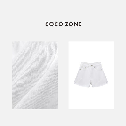 COCO ZONE 刘一一 夏季毛边牛仔短裤宽松显瘦直筒A字裤CC2B0953 商品图2