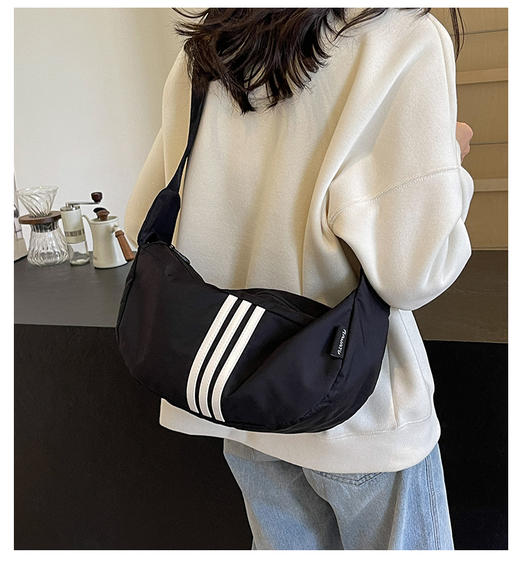 BFAG.Profit三条杠饺子包6015 2024新款小众质感百搭月牙包休闲牛角斜挎包 商品图0