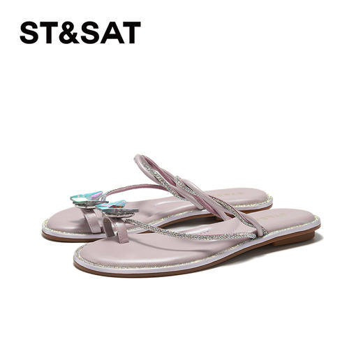 星期六仙女风蝴蝶夹趾舒适平底拖SSC2110257 商品图8