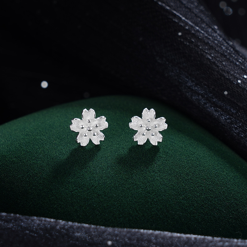 子佩集S990银【寒香】耳钉【QLED003】纯银花丝2405