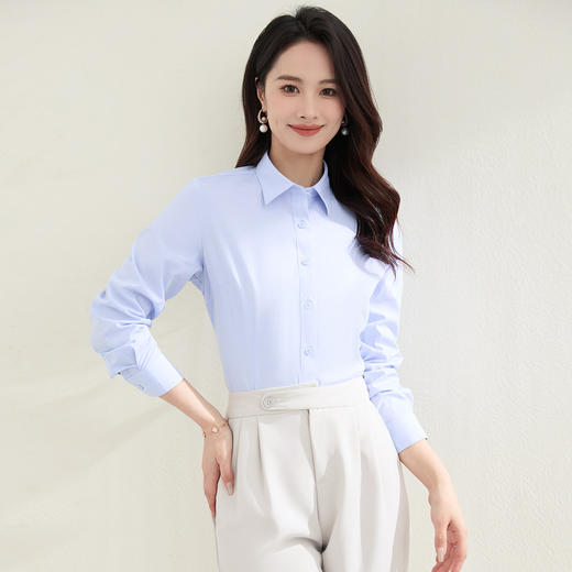 【防油防水防污】罗蒙女士长袖衬衫简约舒适商务通勤百搭衬衫衬衣女 商品图13