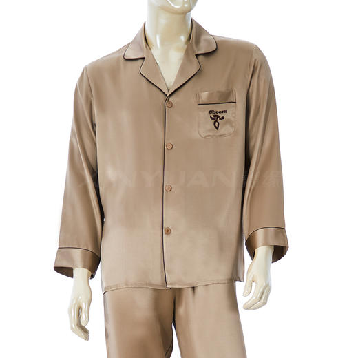 鑫缘 真丝男长袖睡衣套 HD4003 商品图7