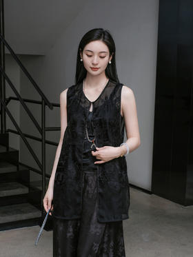 FAB桑蚕丝真丝绡长款马甲