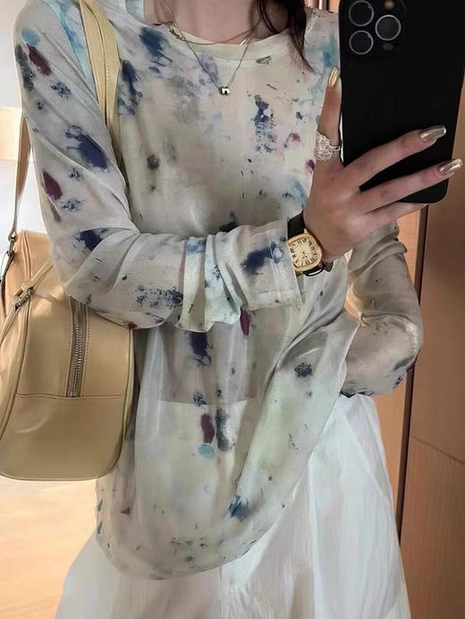 天丝网纱印花T 商品图1