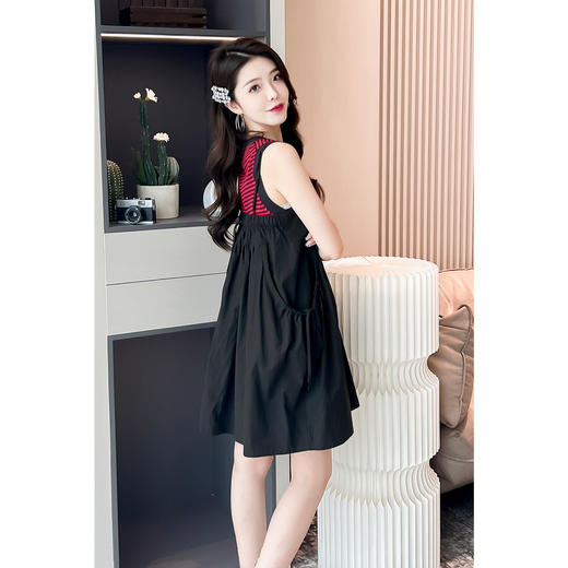 【严选】诗凡黎圆领条纹针织背心2024夏新款高级感漂亮小众设计感上衣SF6131691 商品图3