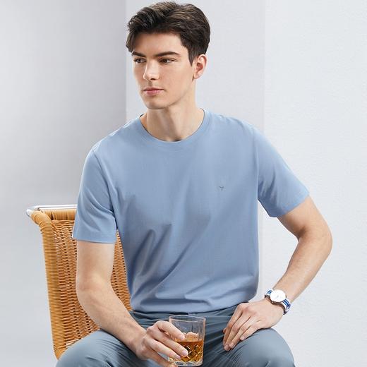 【持久如新】柒牌圆领短袖T恤男2024夏季新款新疆长绒棉纯棉上衣	126T71720 商品图2