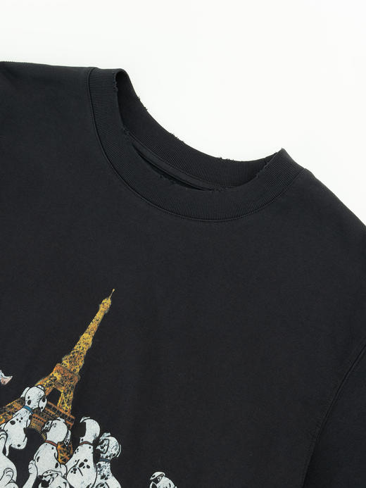 COCO ZONE "埃菲尔T“ 复古小众拼色T恤百搭卡通短袖上衣CC2B1081 商品图4