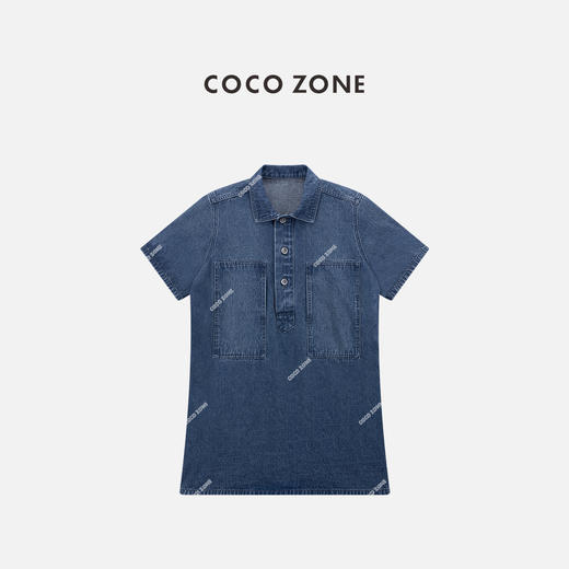 COCO ZONE "牛仔裙“复古高级感翻领牛仔裙气质时尚连衣裙CC1B1339 商品图0
