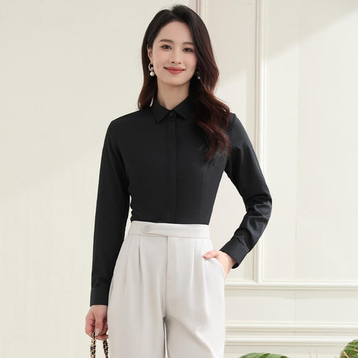 【含莫代尔】罗蒙女士长袖衬衫多色可算简约商务职场通勤衬衫开衫女 商品图12