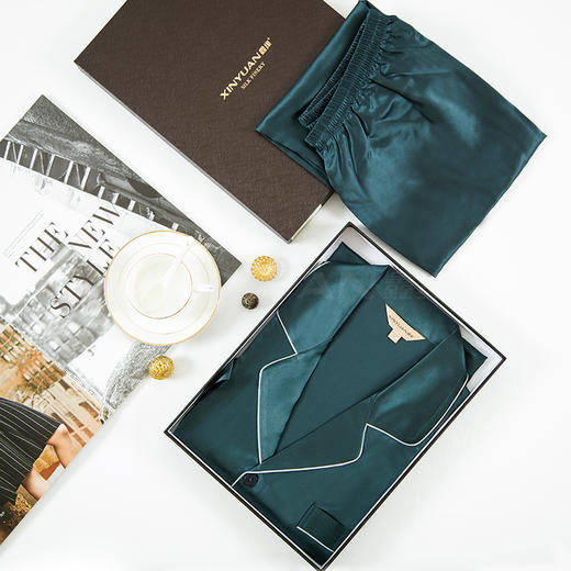 鑫缘 真丝男短袖睡衣套 HD4006 商品图4