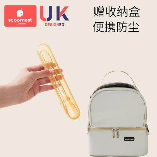 科巢双头刮泥勺婴儿辅食果泥硅胶勺子工具6个月以上宝宝吃水果勺 商品图4