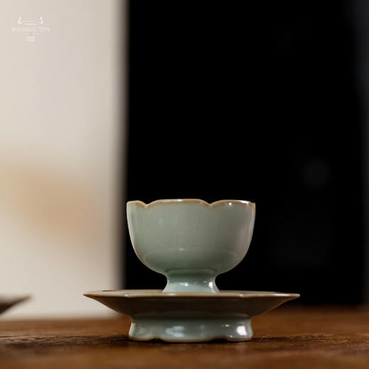 问鼎汝瓷鼎峰系列天青精工款葵口杯盏托组 商品图3