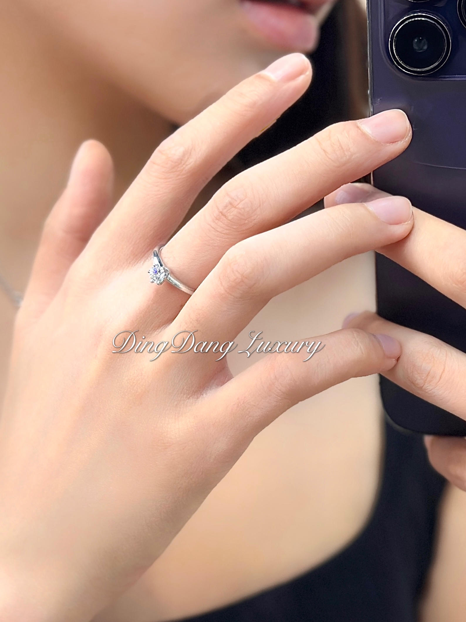 tiffany&co 六爪 单钻 铂金 戒指