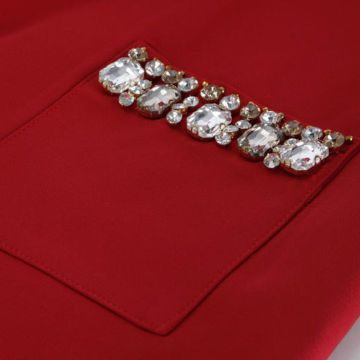 PF8C1斯尔丽2024新款清爽透气H型气质小香短袖撞色镶钻经典显瘦连衣裙 商品图5