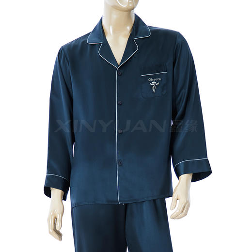 鑫缘 真丝男长袖睡衣套 HD4003 商品图9