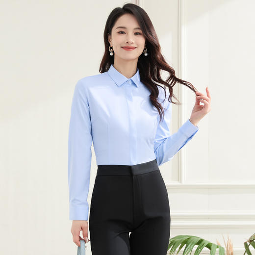 【含莫代尔】罗蒙女士长袖衬衫多色可算简约商务职场通勤衬衫开衫女 商品图5