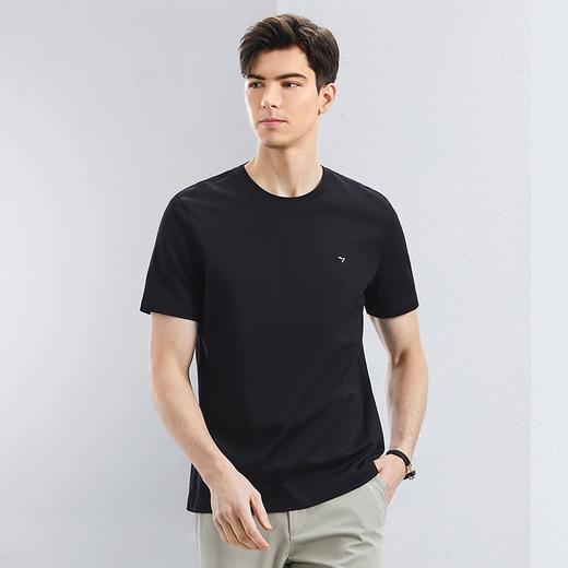 【持久如新】柒牌圆领短袖T恤男2024夏季新款新疆长绒棉纯棉上衣	126T71720 商品图1