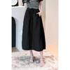 【严选】诗凡黎黑色a字半身裙2024年夏新款小个子气质高腰显瘦流行长裙女SF6141111 商品缩略图0