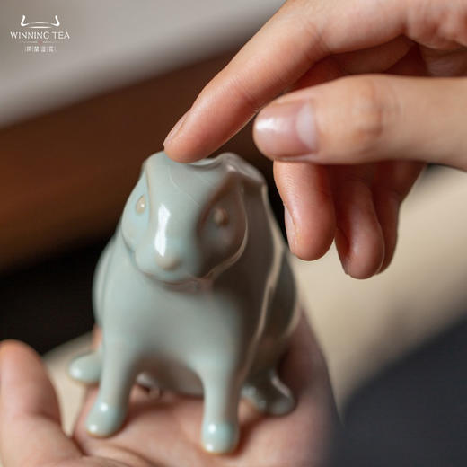 问鼎汝瓷天青癸卯唐白兔茶宠 商品图1
